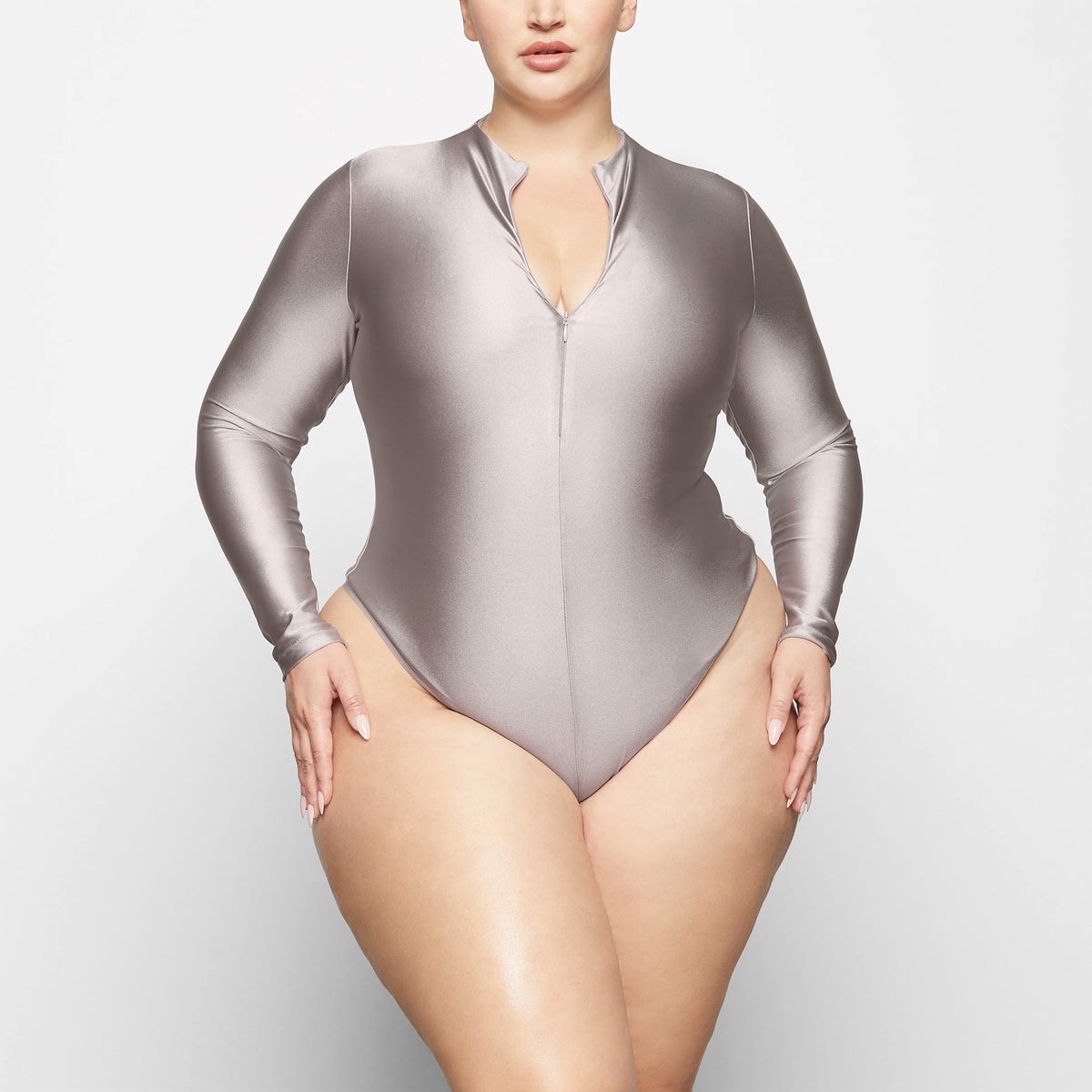 Track Skims Disco Long Sleeve Bodysuit - Umber - XS at Skims